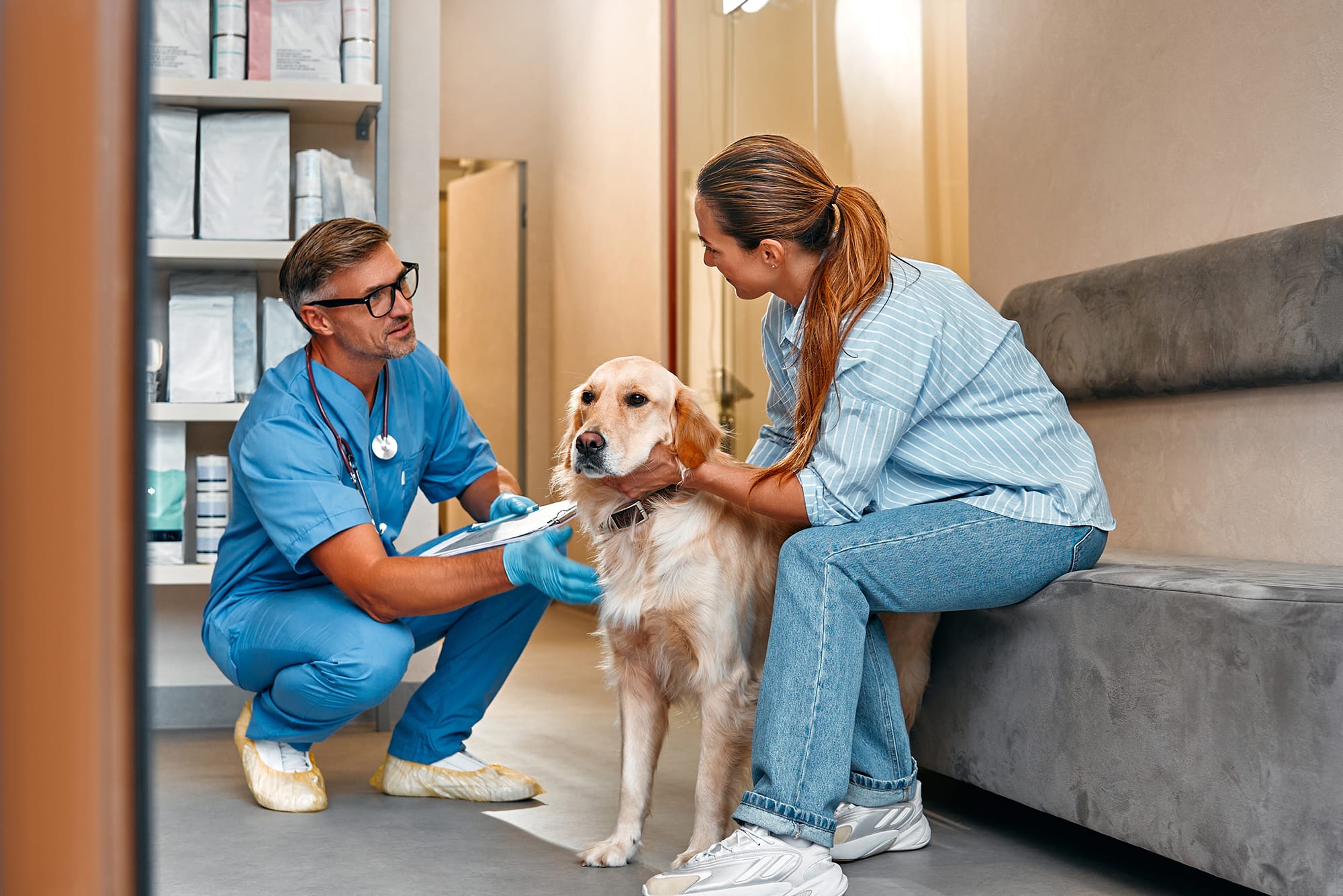 Veterinarian office with epoxy floors